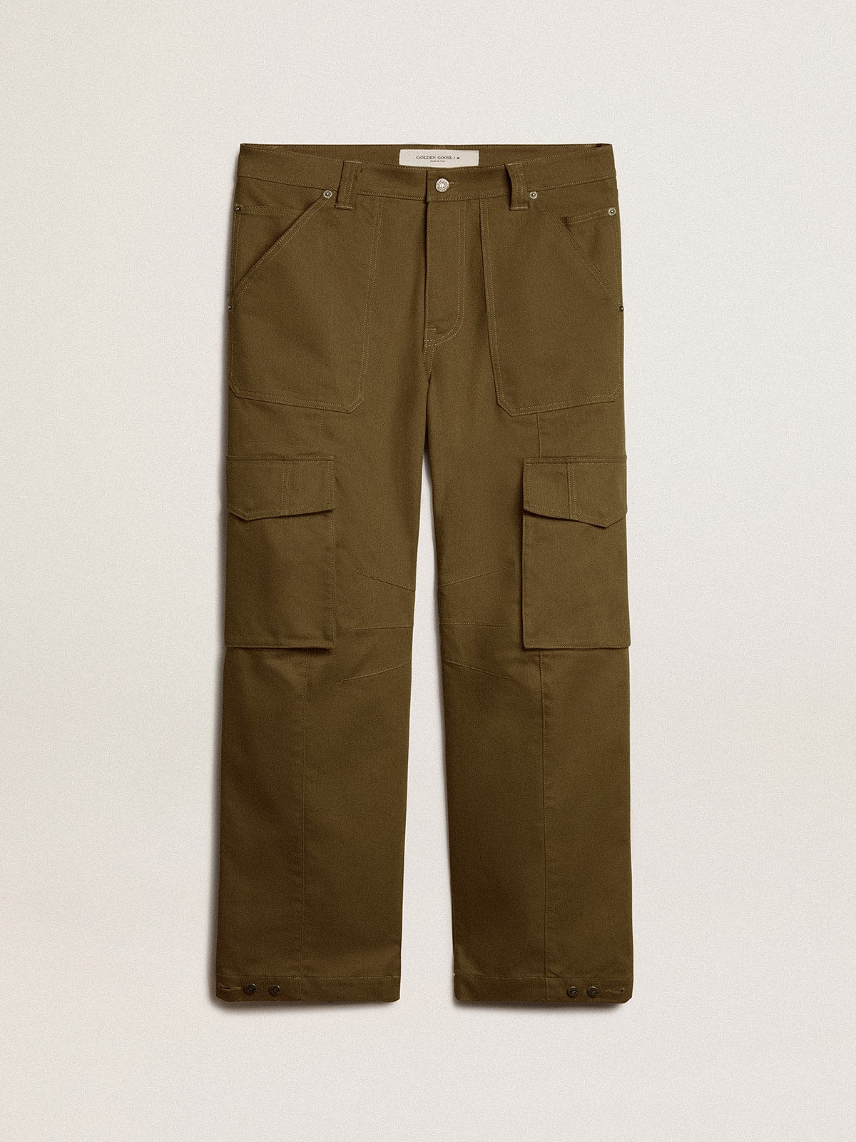 Olive green cargo pants| Golden Goose
