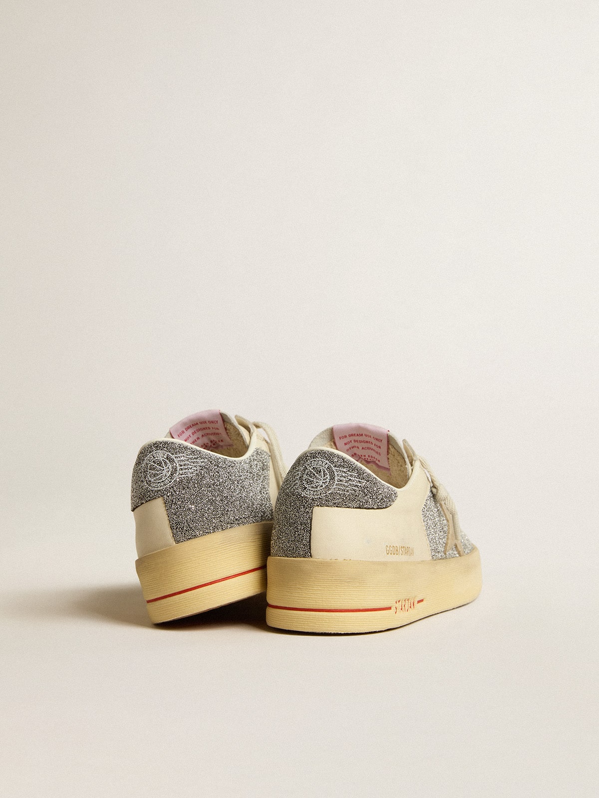 Women's Stardan in suede with sand star and silver Swarovski crystal inserts| Golden Goose
