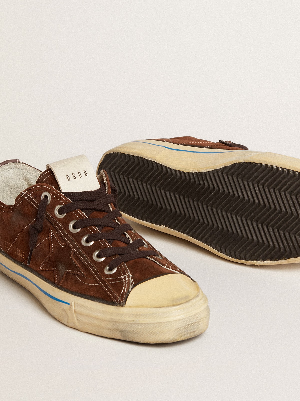 V-Star LTD sneakers in dark brown suede with tone-on-tone star| Golden Goose