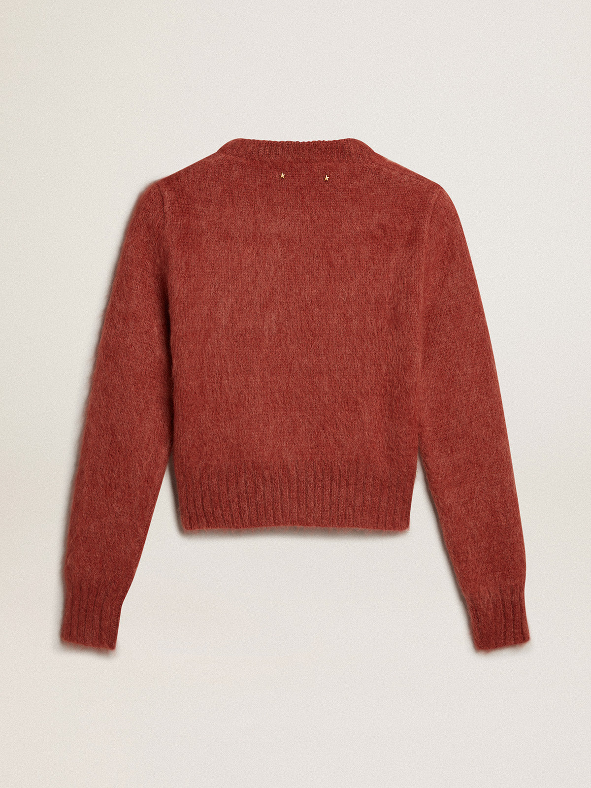 Dark lilac mohair cropped sweater| Golden Goose