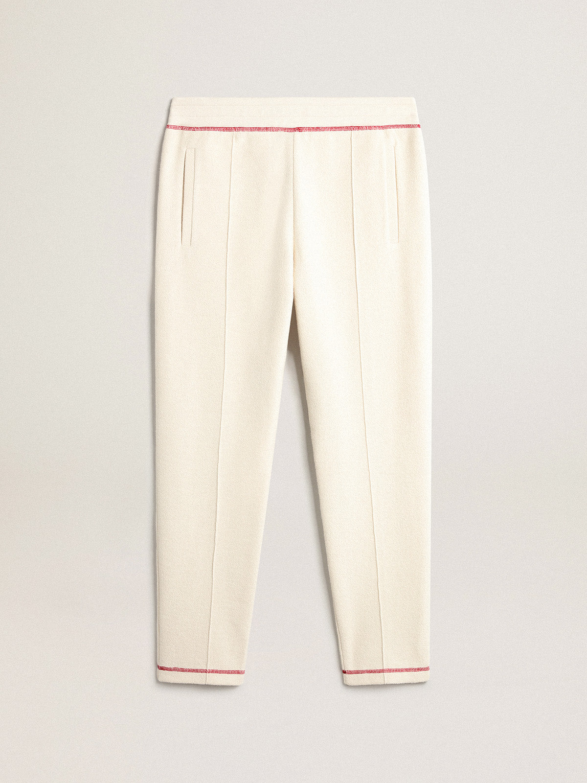 Men's heritage white joggers with CNY logo| Golden Goose