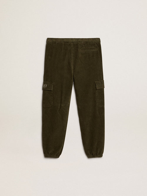 Dark green cotton cargo pants| Golden Goose
