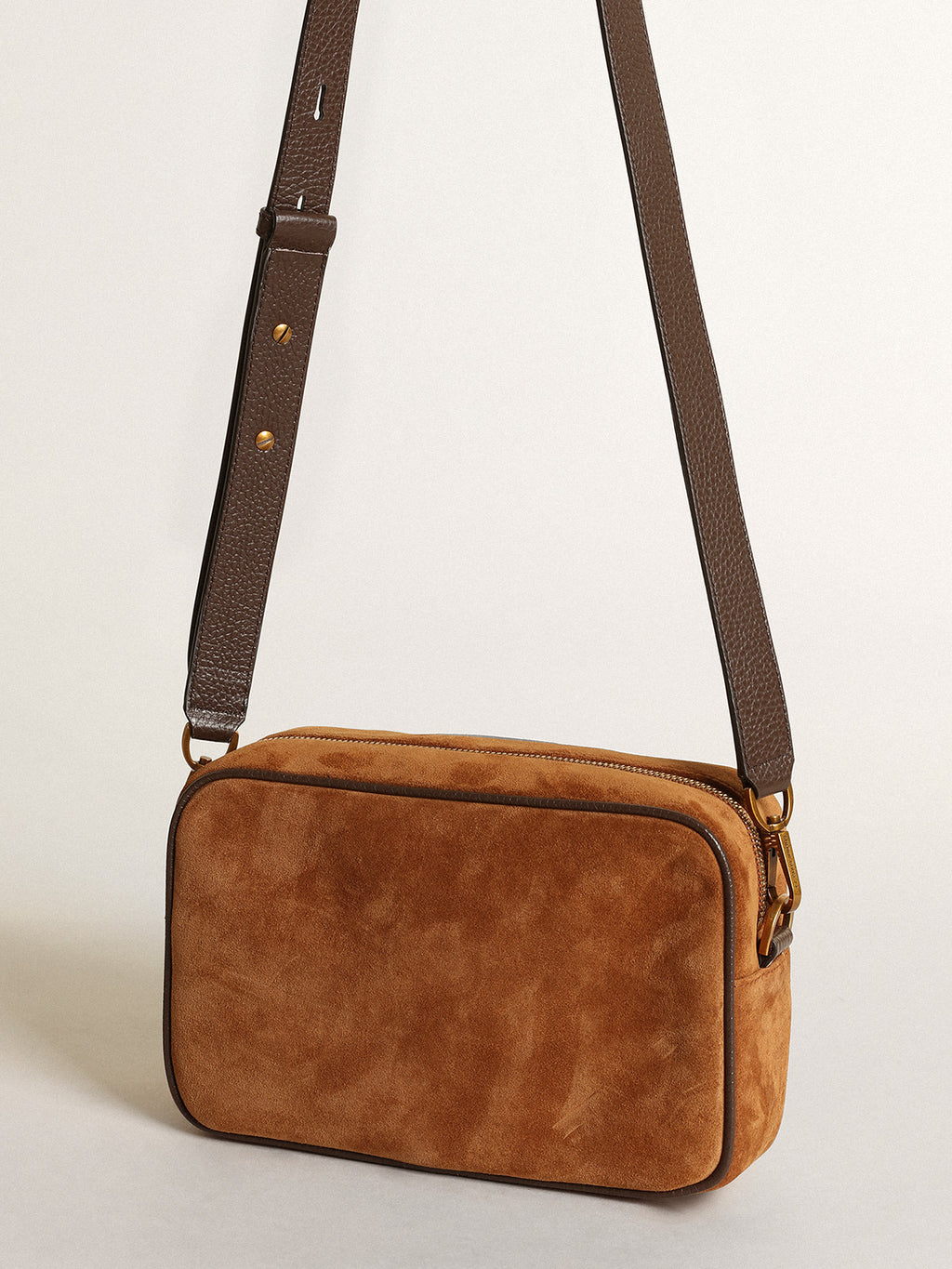 Star Bag in tobacco-colored suede with tone-on-tone leather star| Golden Goose