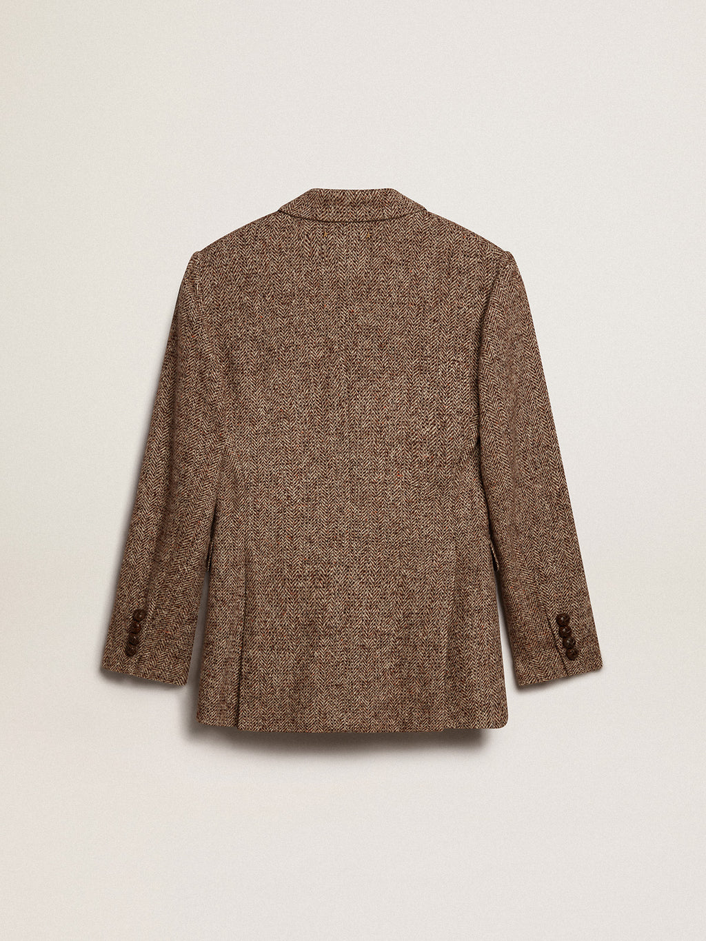 Women's brown double-breasted blazer with button fastening| Golden Goose
