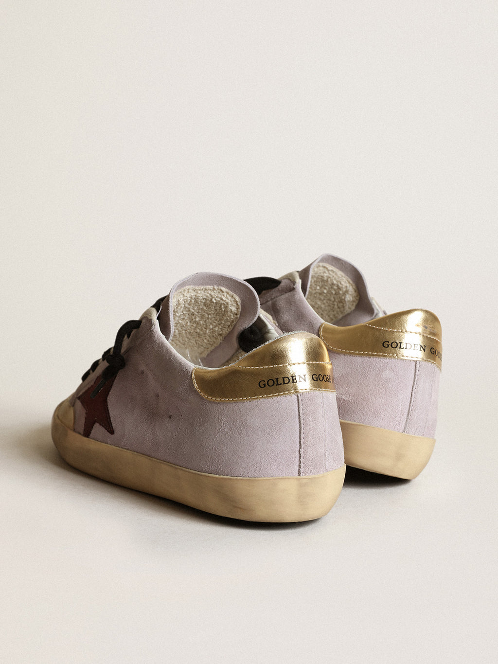 Super-Star in lilac suede with a brown star and gold heel tab| Golden Goose