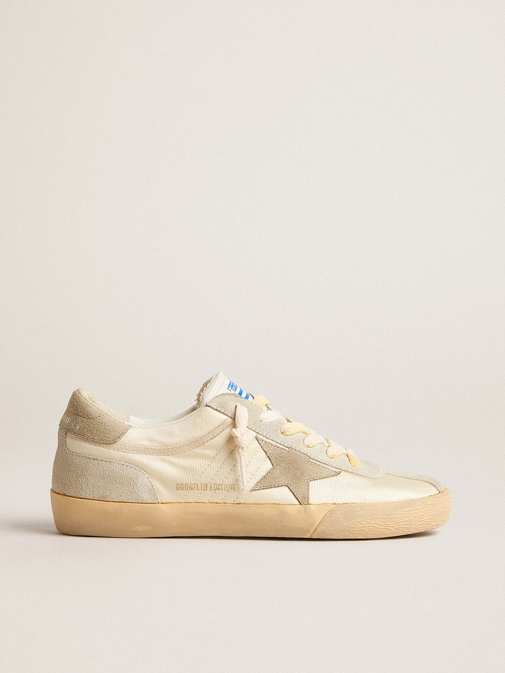 Men's Super-Star LAB in nylon with dove-gray star and ice-gray suede inserts| Golden Goose