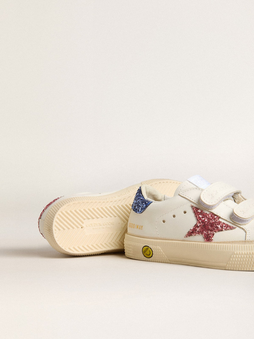 Young May School in leather with glitter star and heel tab| Golden Goose