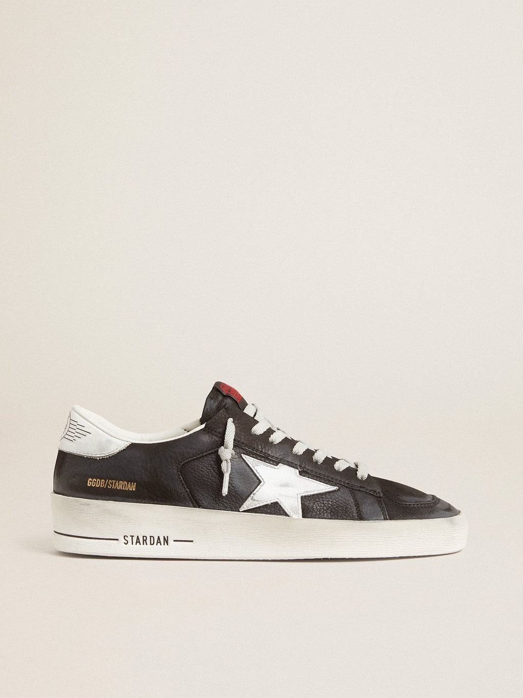 Stardan in black nubuck and mesh with gray leather star and heel tab| Golden Goose