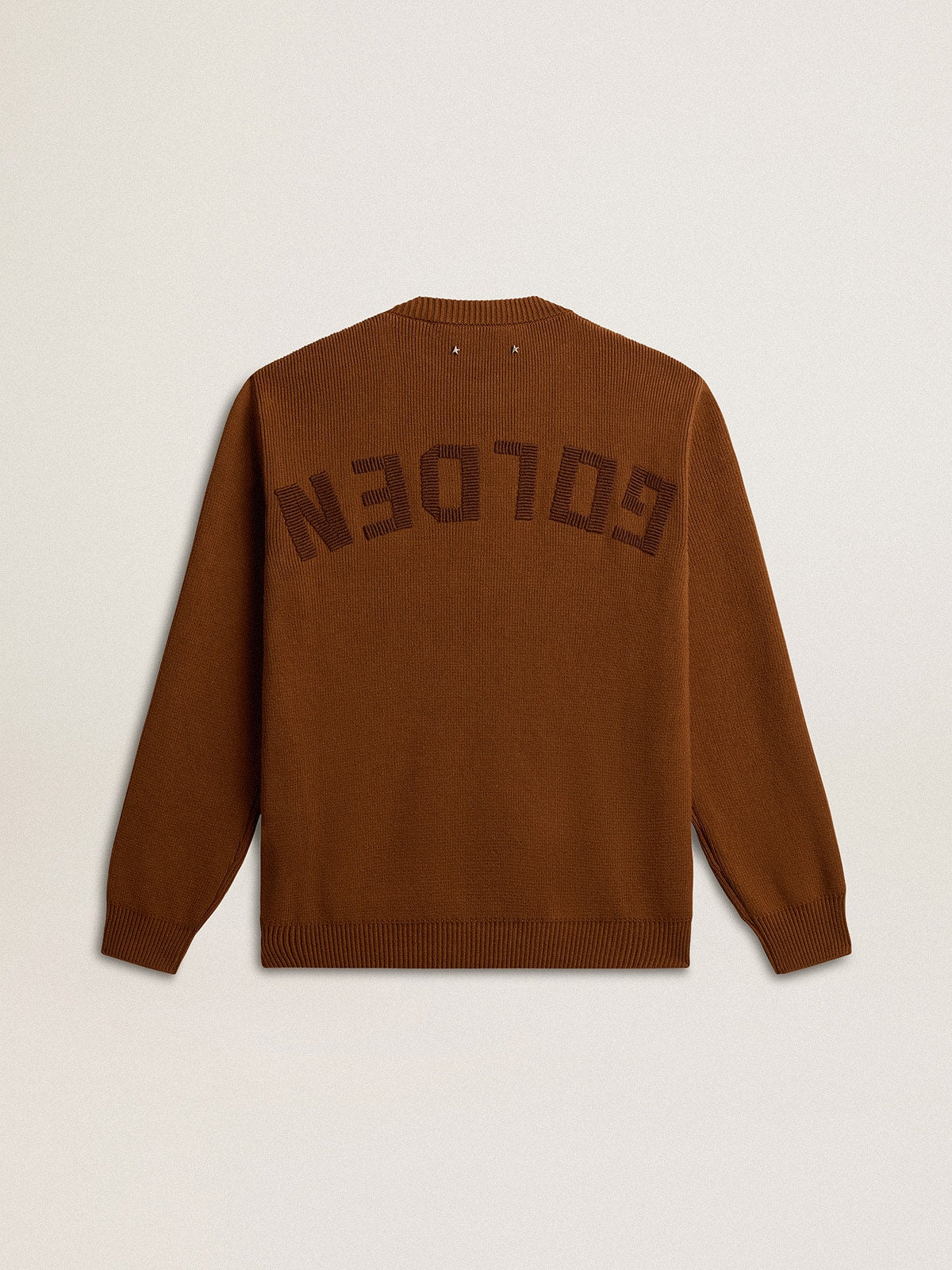 Men's crew-neck sweater with logo on the back| Golden Goose