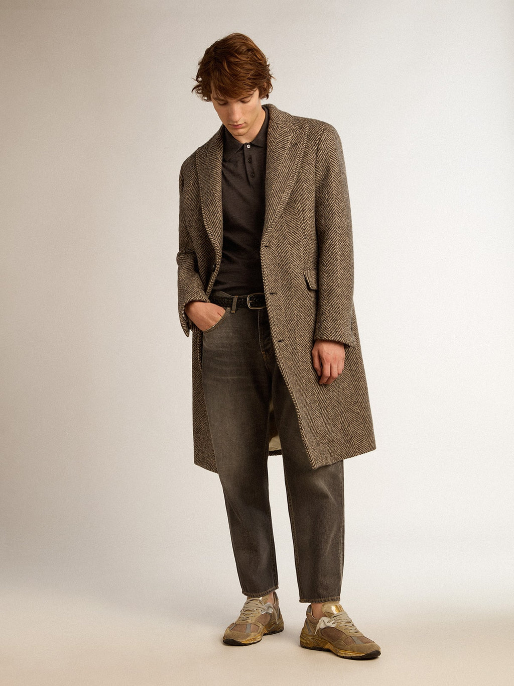 Men's stonewashed-effect black jeans| Golden Goose