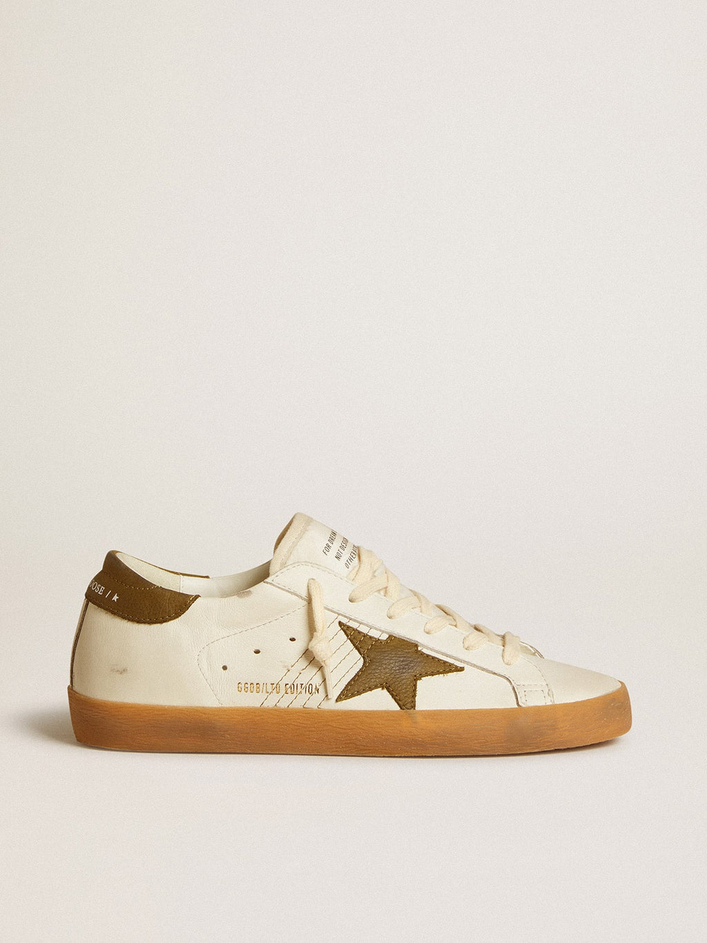 Women's Super-Star LTD with military green nubuck star and heel tab| Golden Goose