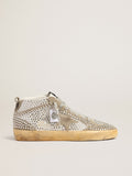 Women's Mid Star in white and dove-gray suede with Swarovski crystals| Golden Goose