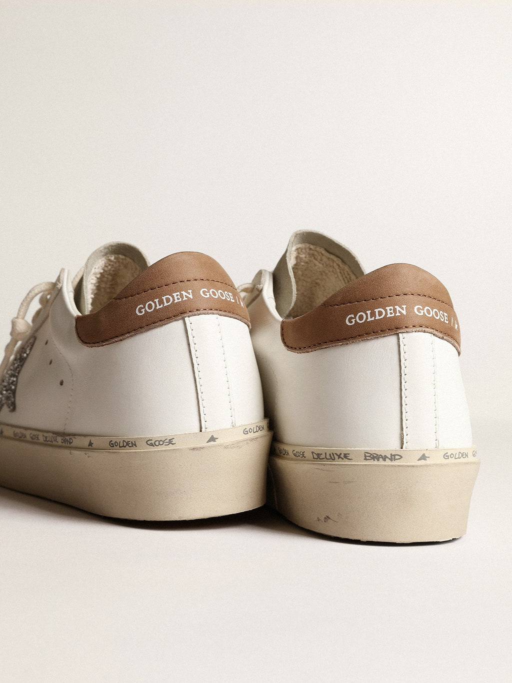 Women's Hi Star with silver glitter star and dove-gray nubuck heel tab| Golden Goose