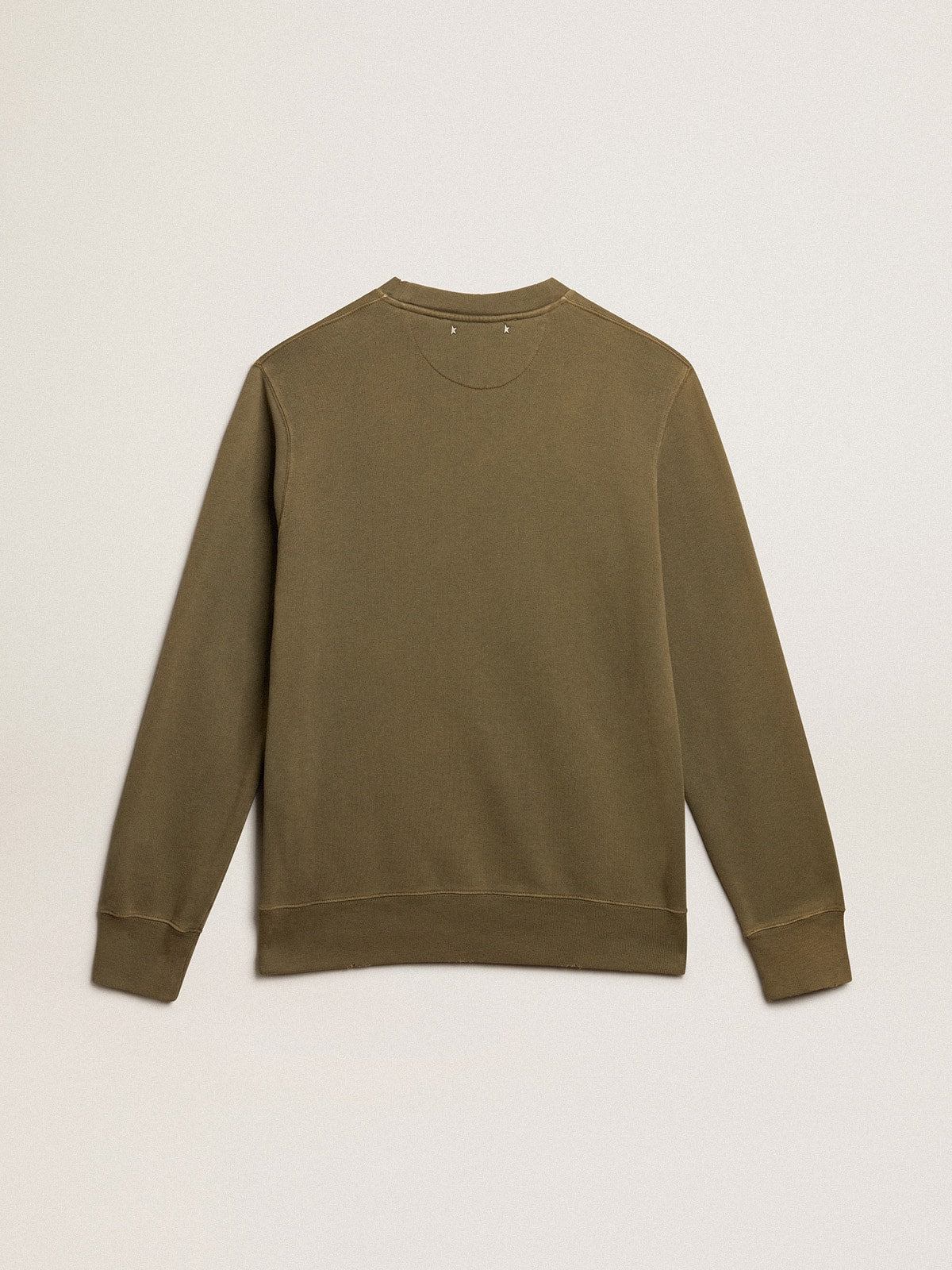 Men's olive green sweatshirt with Golden lettering| Golden Goose
