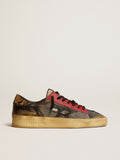 Women's Stardan LAB in mesh with black leather inserts and leopard heel tab| Golden Goose
