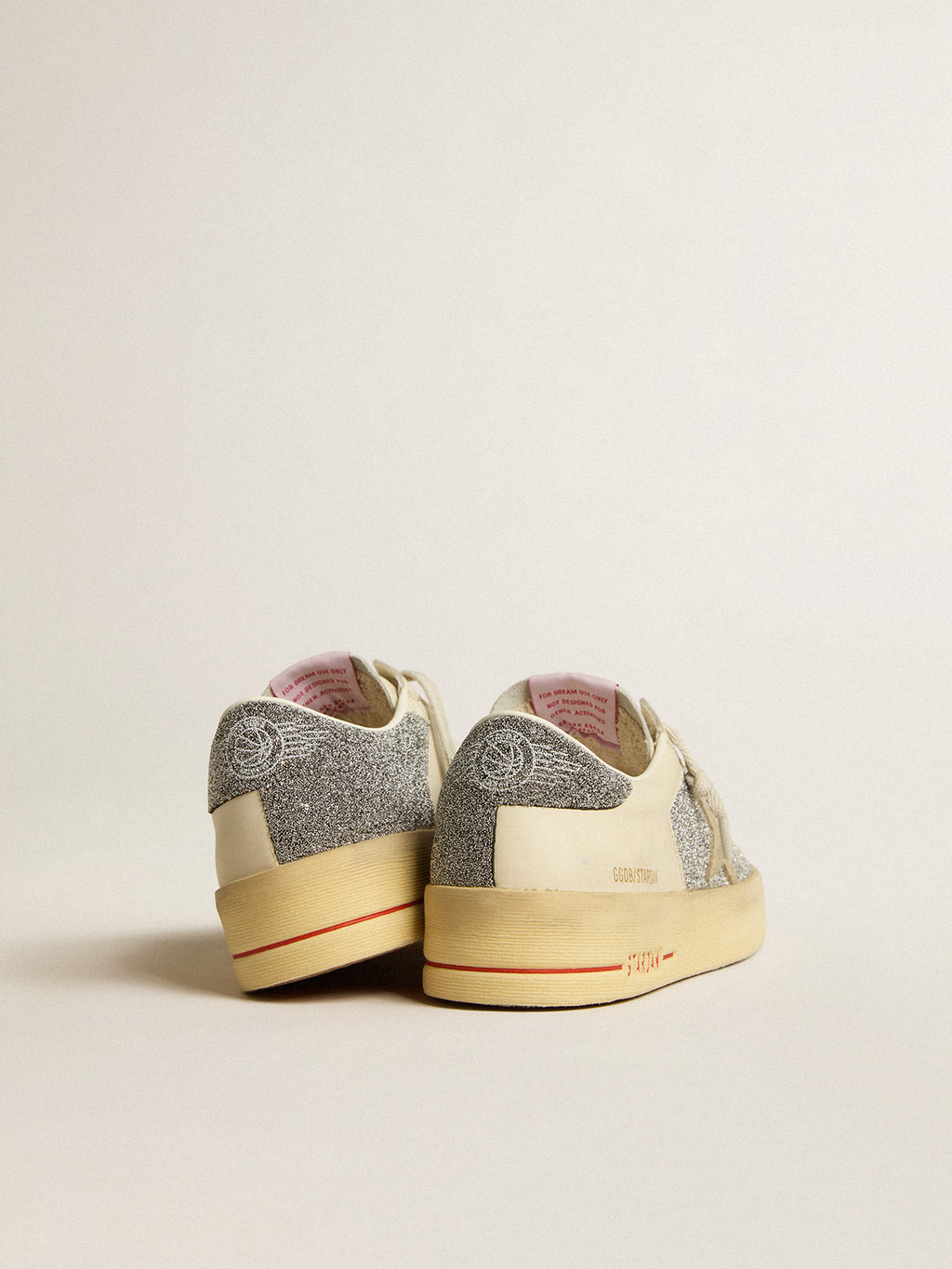 Women's Stardan in suede with sand star and silver crystal inserts| Golden Goose