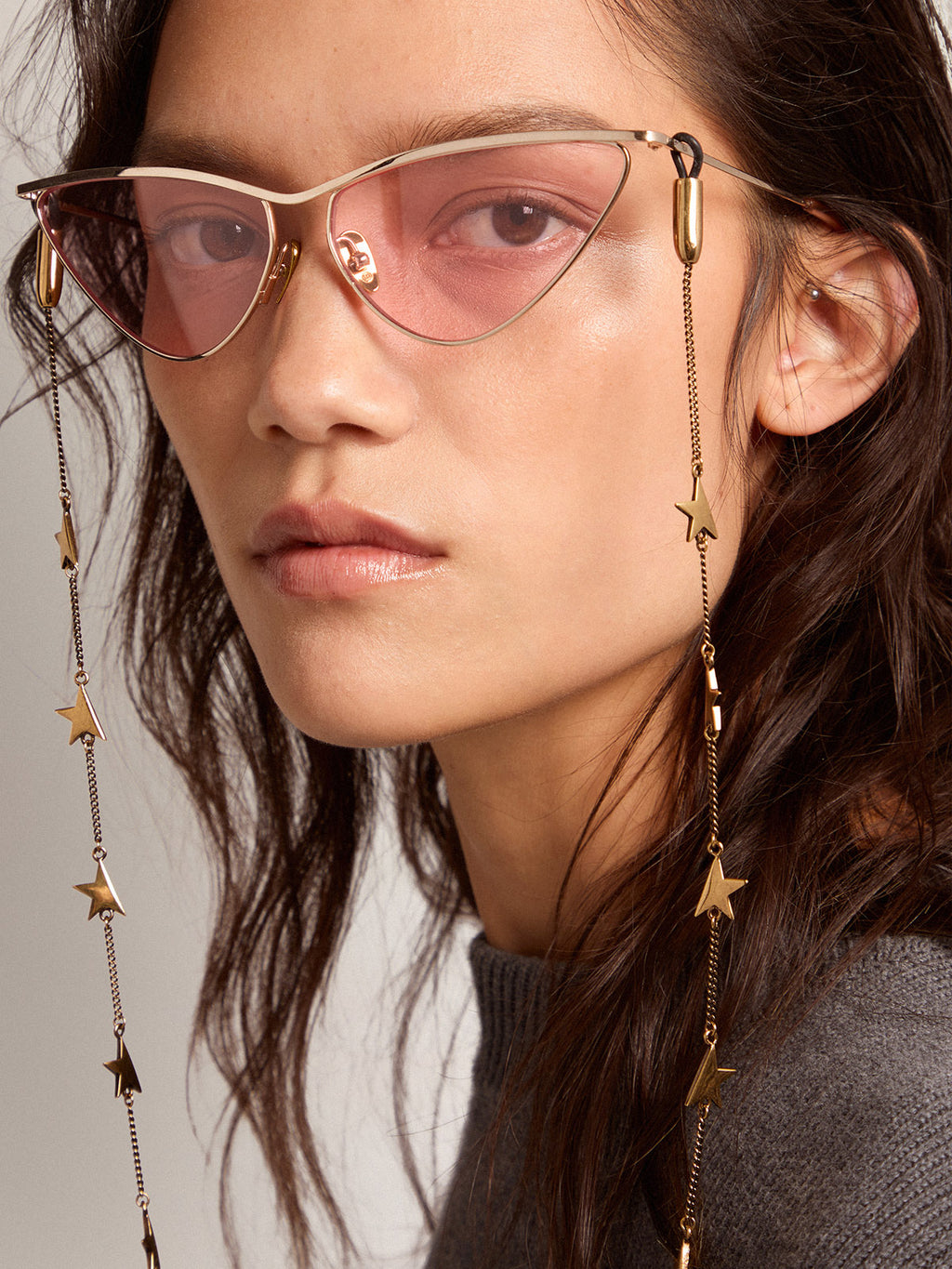 Glasses chain in antique gold color| Golden Goose