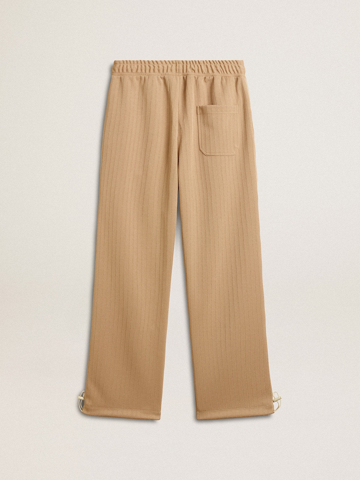 Men's light beige joggers with white logo| Golden Goose