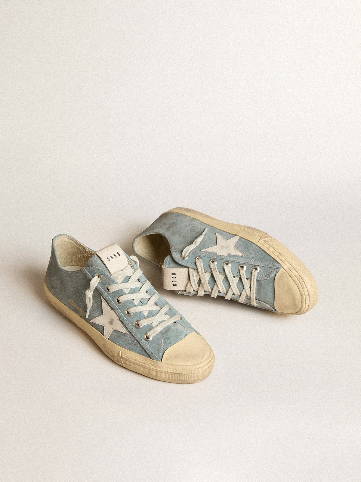 V-Star in silver-blue suede with white leather star| Golden Goose