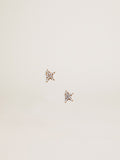 Women's stud earrings in antique gold color with decorative beads| Golden Goose