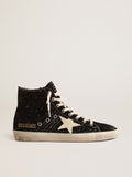 Francy Penstar LTD in glitter with ivory star and black heel tab| Golden Goose