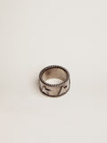 Band ring in antique silver color| Golden Goose