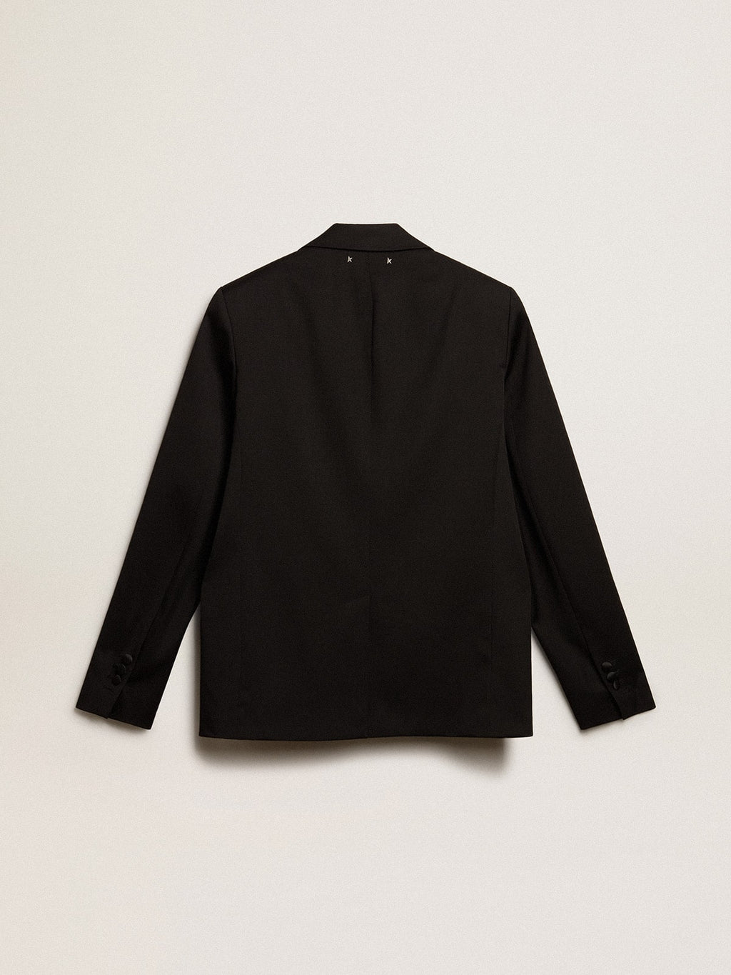 Men's tuxedo jacket in black wool gabardine| Golden Goose