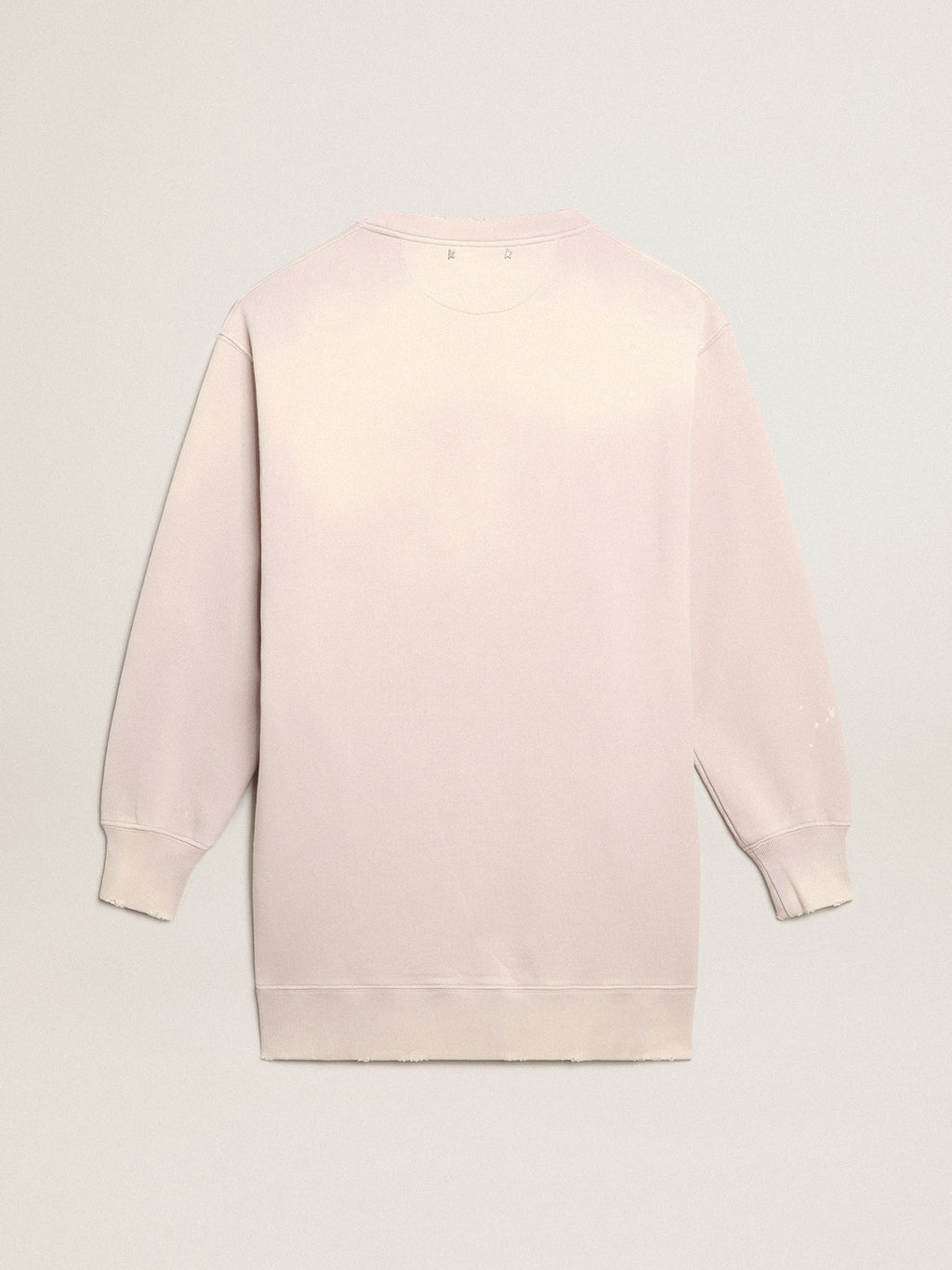 Distressed-finish pale pink sweatshirt dress| Golden Goose
