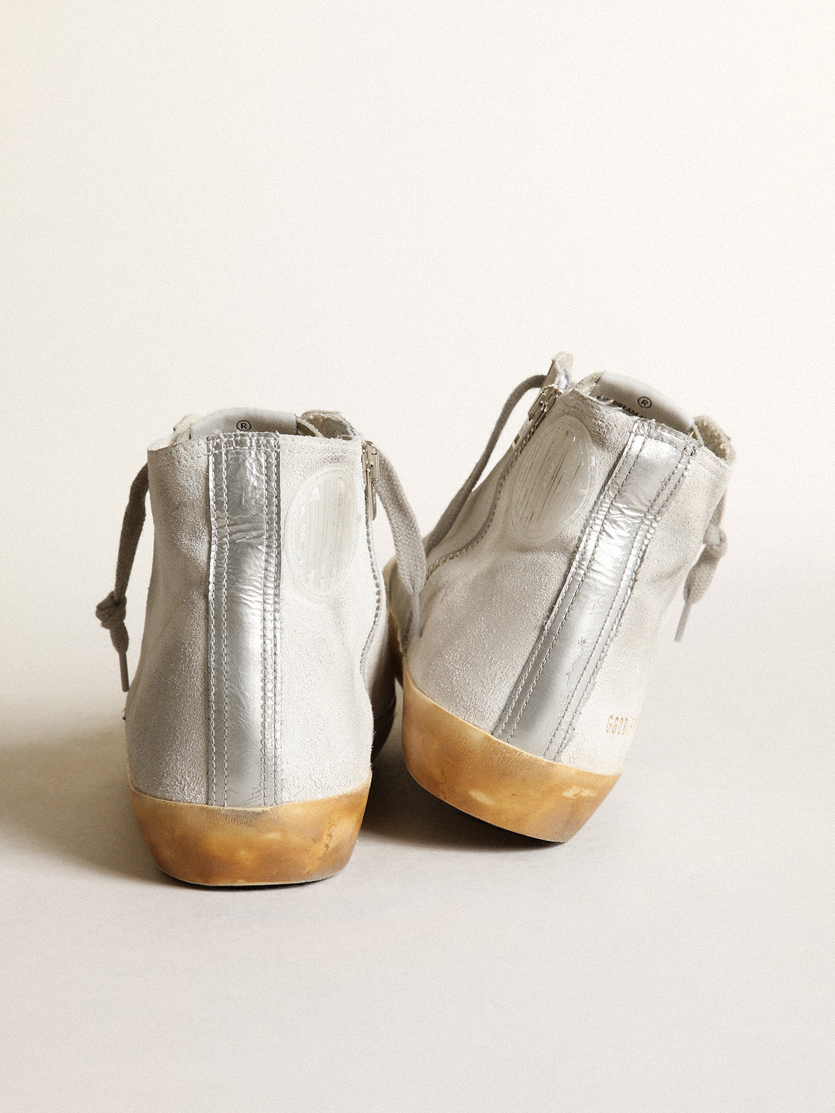 Women's Francy in white suede with black leather star| Golden Goose