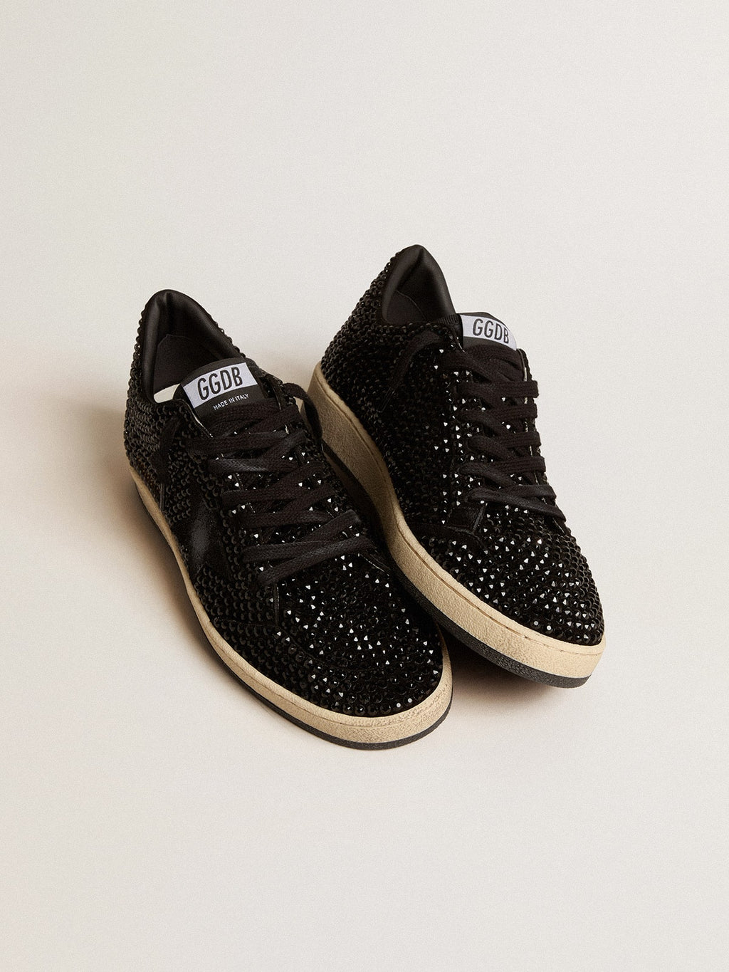 Ball Star in suede with black Swarovski crystals and black suede star| Golden Goose