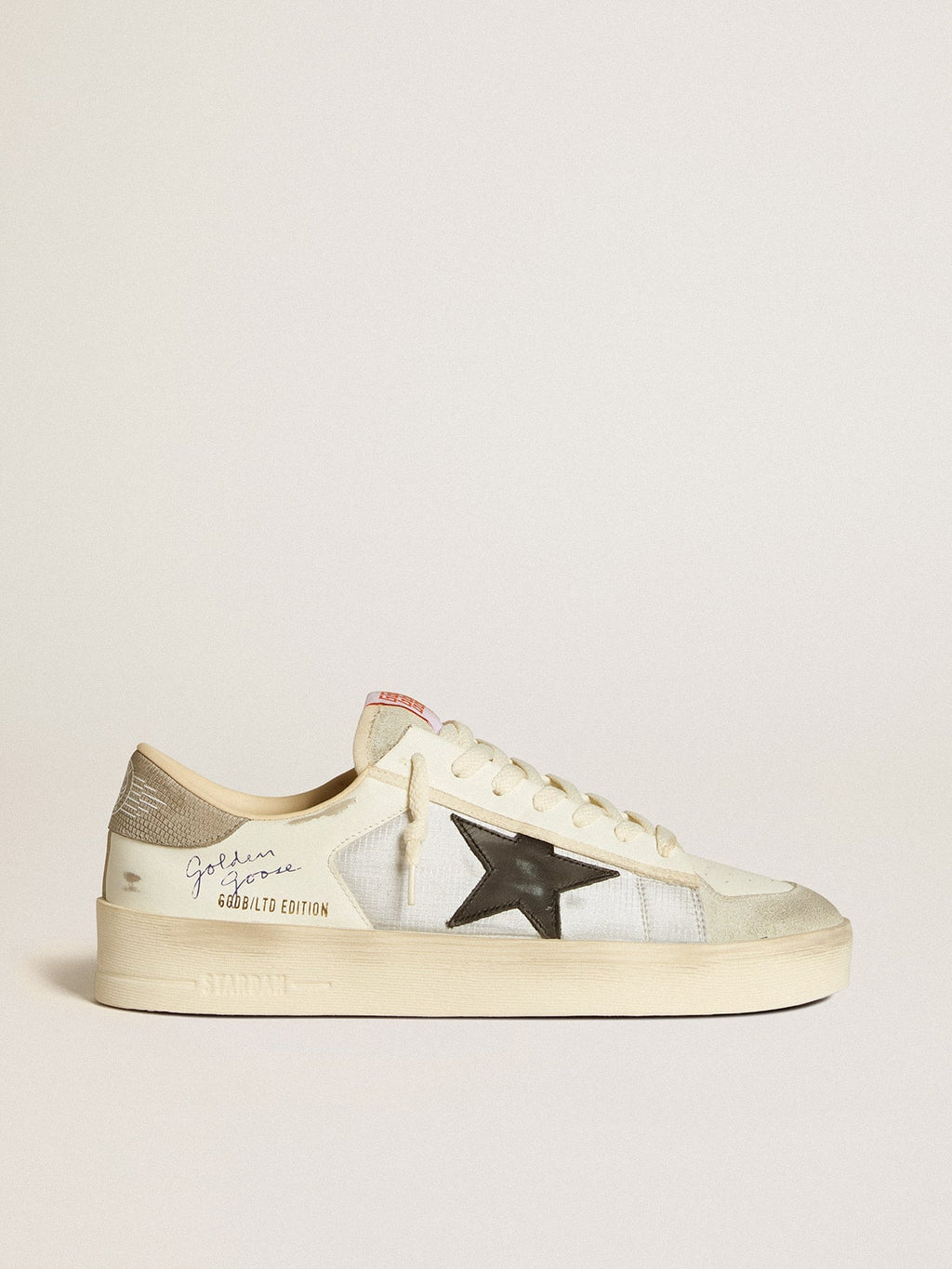 Men's Stardan in leather and nylon with black leather star and nubuck heel tab| Golden Goose