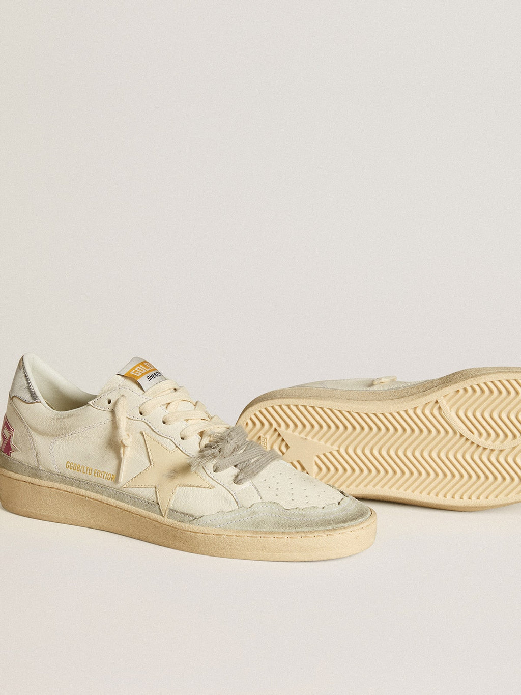 Ball Star LTD in nappa leather with leather star and metallic leather heel tab| Golden Goose