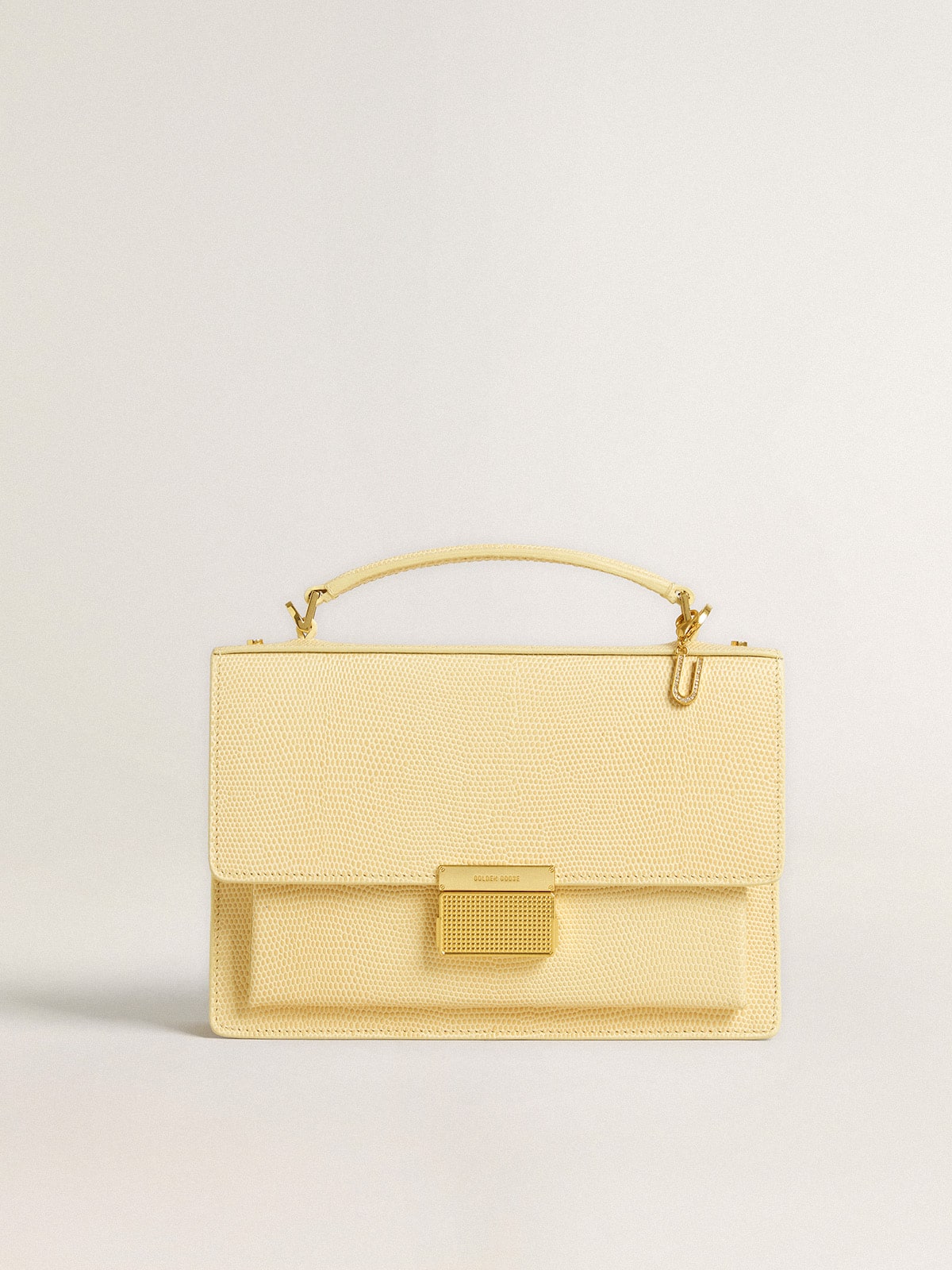 Letter U charm in gold-colored brass with crystals| Golden Goose