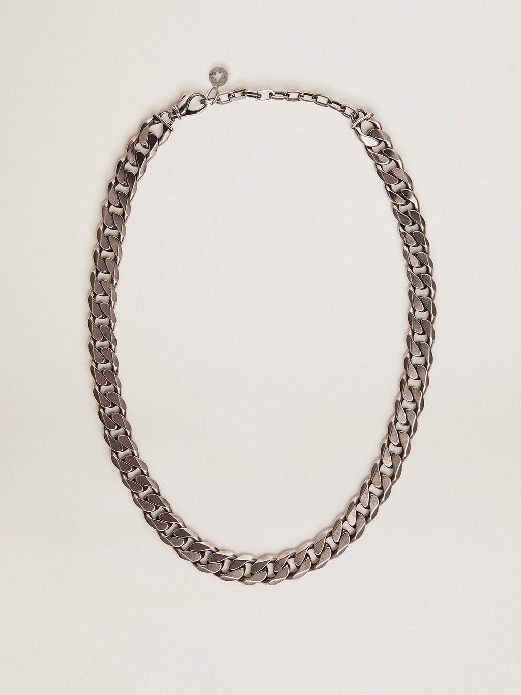 Men's antique silver-colored chain necklace| Golden Goose