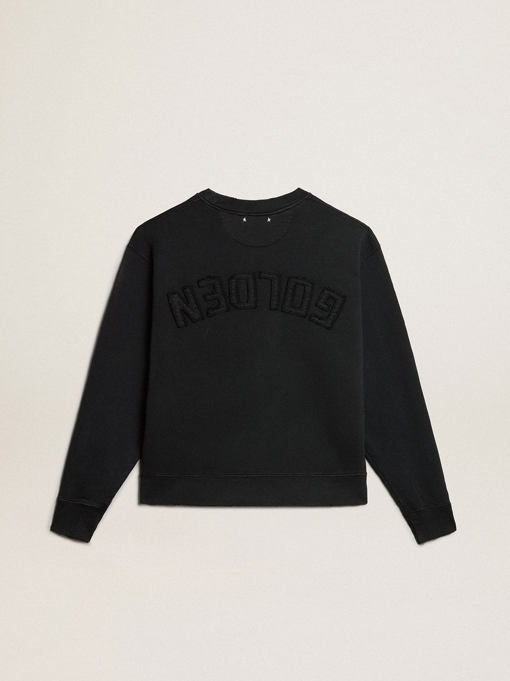 Sweatshirt in washed black with reverse logo on the back - Jersey Capsule| Golden Goose