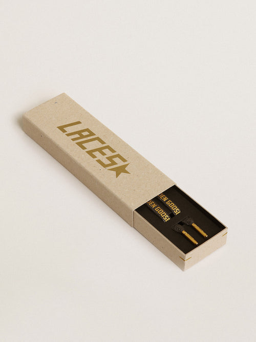 Dark gray Lurex laces with contrasting gold-colored logo| Golden Goose