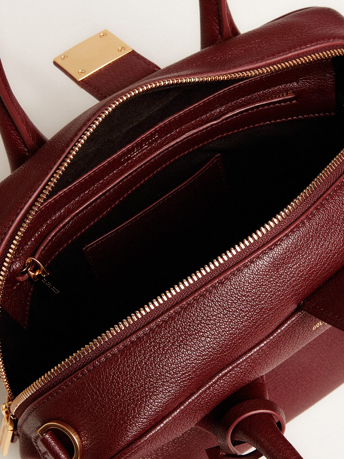 Vita Bag in burgundy sheepskin leather with gold details| Golden Goose