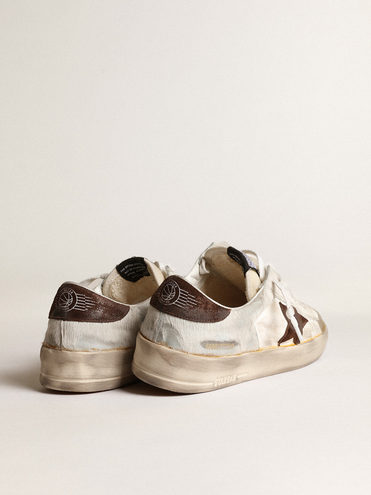 Men's Stardan in nappa and pony skin with brown suede star| Golden Goose