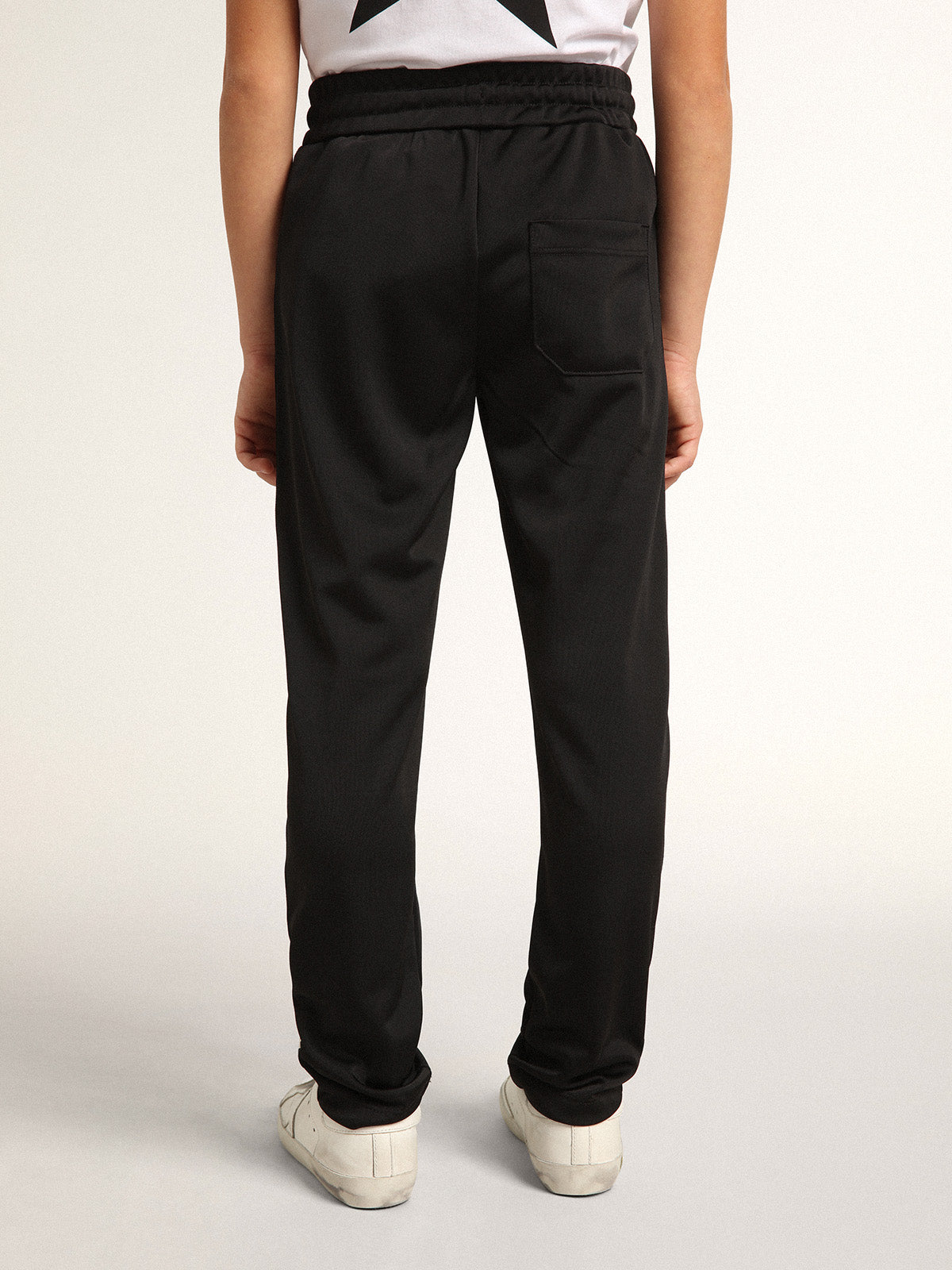 Black joggers with contrasting white stars| Golden Goose