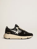 Men's Running Sole in black nappa leather and suede with a white star| Golden Goose
