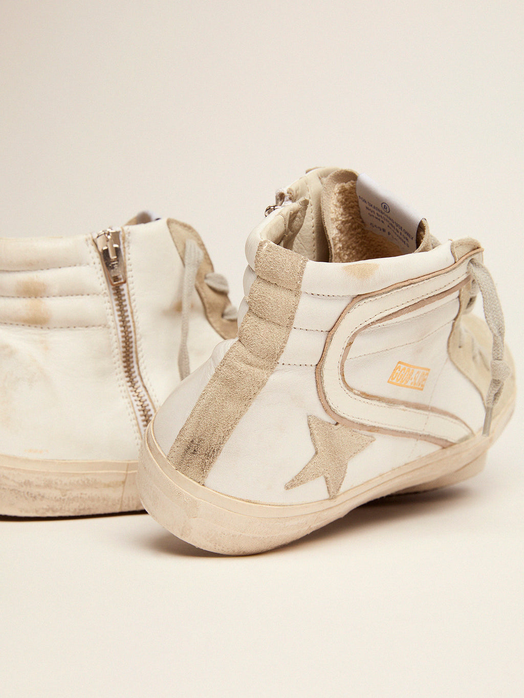 Men's Slide in leather with suede details| Golden Goose