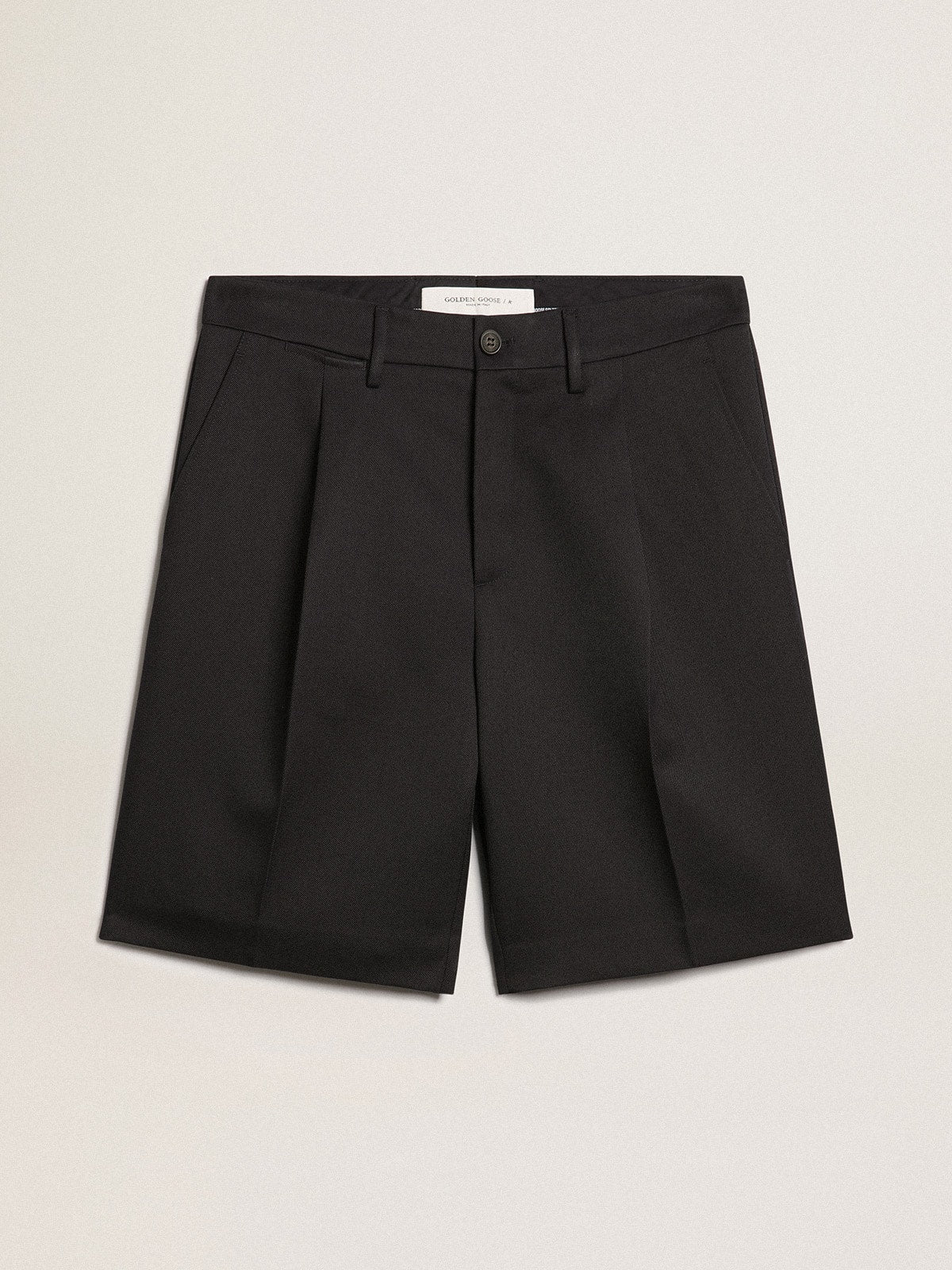 Men's bermuda shorts in dark blue wool| Golden Goose