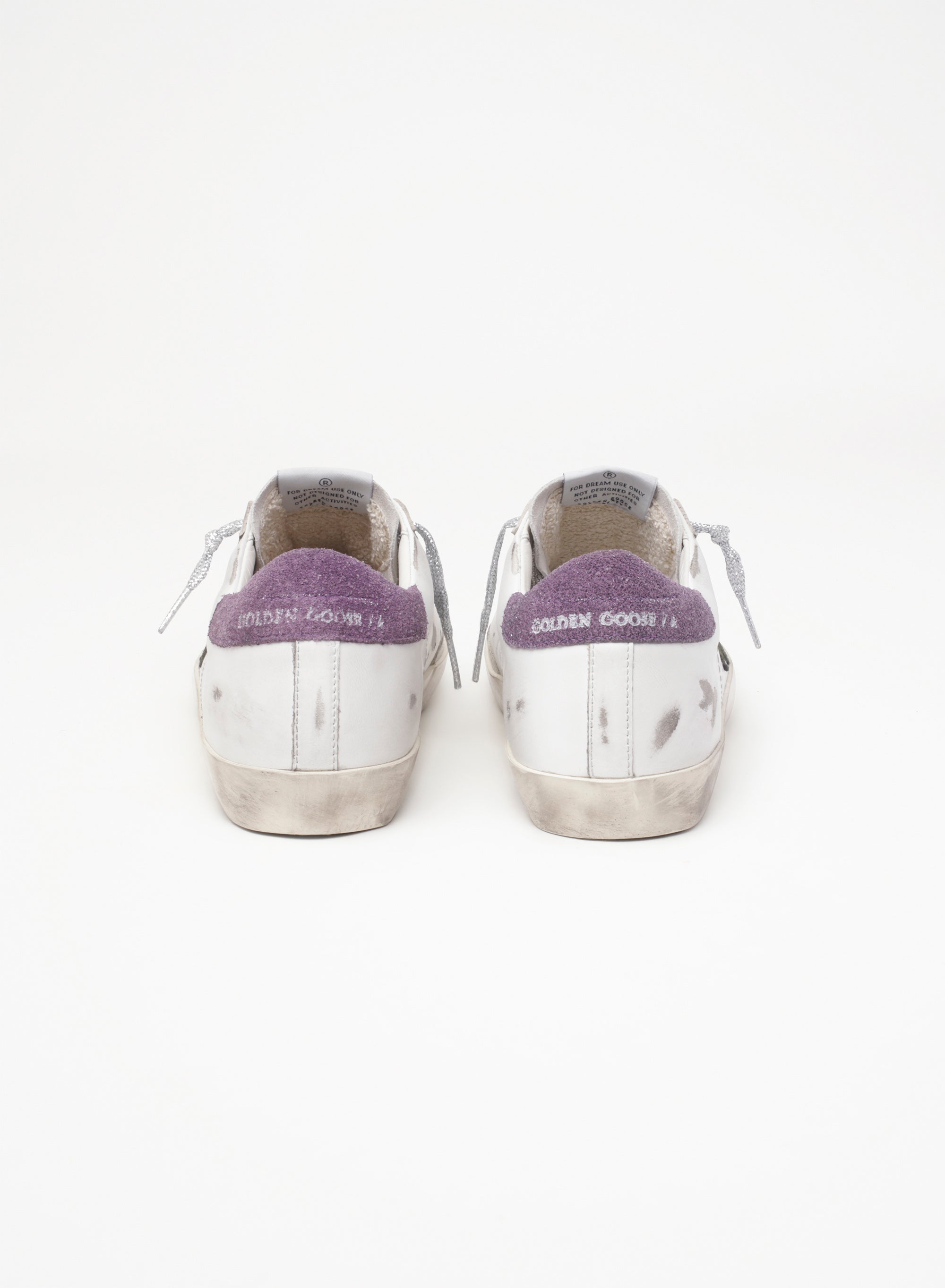 Super-Star with green snake-print suede star and purple heel tab| Golden Goose