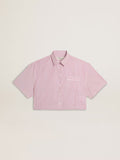 Women's cropped shirt in striped cotton poplin| Golden Goose
