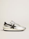 Men's Marathon with silver ripstop nylon upper and black star| Golden Goose