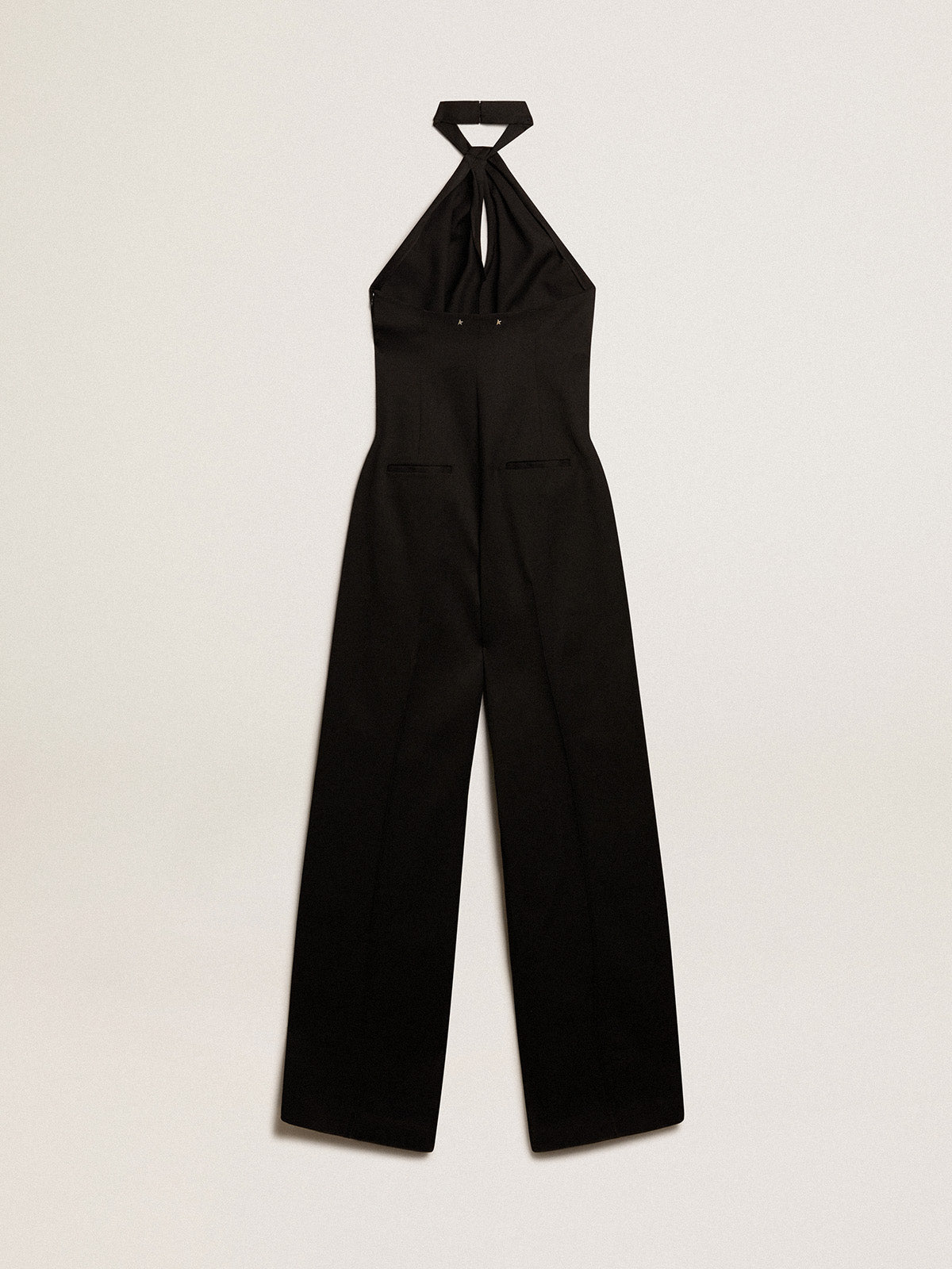 Black wool gabardine jumpsuit| Golden Goose