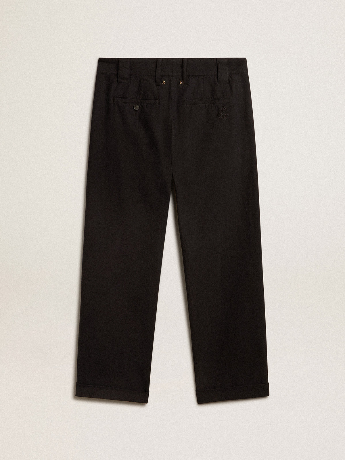 Black cotton gabardine chinos| Golden Goose