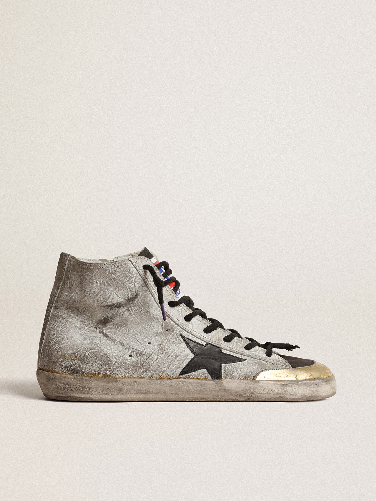 Men's Francy Penstar LAB with floral print and black star| Golden Goose