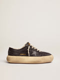 Women's Space-Star shoes in quilted black nylon with shearling lining| Golden Goose