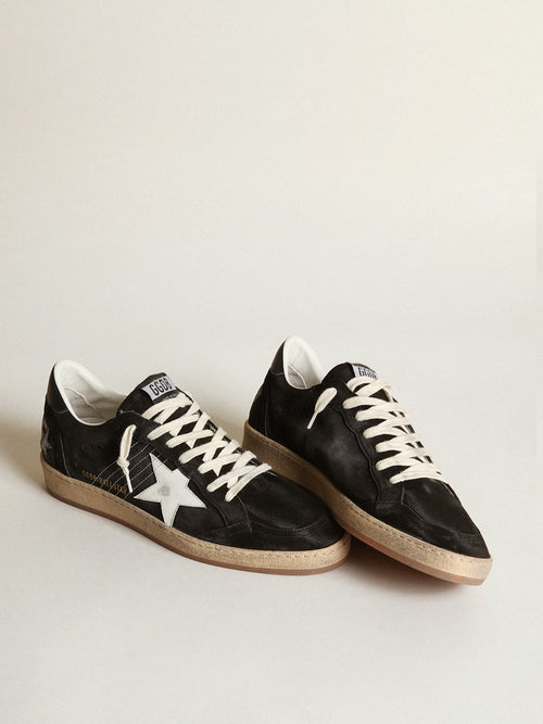 Ball Star in black suede with white leather star| Golden Goose